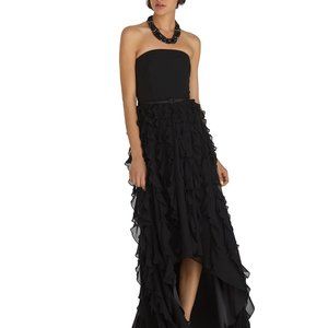 White House Black Market High Low waterfall formal gown